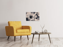 Laden Sie das Bild in den Galerie-Viewer, Leinwandbild Bienen auf der Sonnenblume sw