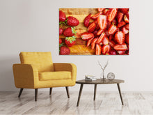 Laden Sie das Bild in den Galerie-Viewer, Leinwandbild Frische Erdbeeren