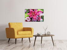 Laden Sie das Bild in den Galerie-Viewer, Leinwandbild Blumenstrauss mit Lilie