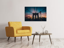 Laden Sie das Bild in den Galerie-Viewer, Leinwandbild Brooklyn Bridge im Abendlicht