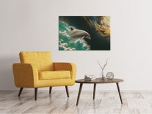 Laden Sie das Bild in den Galerie-Viewer, Leinwandbild Faszination Delfin