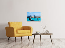 Laden Sie das Bild in den Galerie-Viewer, Leinwandbild 3 Delfine
