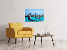 Laden Sie das Bild in den Galerie-Viewer, Leinwandbild 3 Delfine