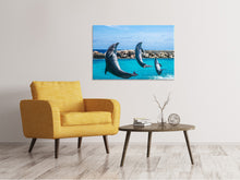 Laden Sie das Bild in den Galerie-Viewer, Leinwandbild 3 Delfine
