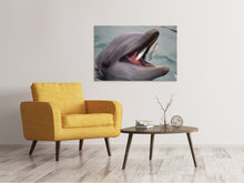 Laden Sie das Bild in den Galerie-Viewer, Leinwandbild Essenszeit für einen Delphin