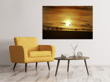 Laden Sie das Bild in den Galerie-Viewer, Leinwandbild Sonnenuntergang mit Heissluft Ballon