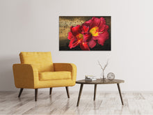 Laden Sie das Bild in den Galerie-Viewer, Leinwandbild Lilien Blüten mit Wassertropfen