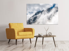 Laden Sie das Bild in den Galerie-Viewer, Leinwandbild Bergsicht mit Wolken