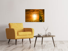Laden Sie das Bild in den Galerie-Viewer, Leinwandbild Segelschiff im Sonnenuntergang
