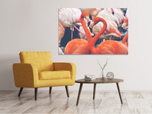 Laden Sie das Bild in den Galerie-Viewer, Leinwandbild Bunte Flamingos