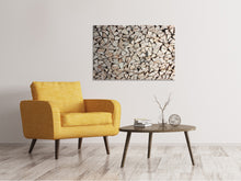 Laden Sie das Bild in den Galerie-Viewer, Leinwandbild Holzstapel