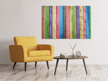 Laden Sie das Bild in den Galerie-Viewer, Leinwandbild Buntes Holz