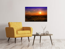 Laden Sie das Bild in den Galerie-Viewer, Leinwandbild Sonnenuntergang am Blumenfeld