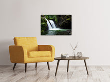 Laden Sie das Bild in den Galerie-Viewer, Leinwandbild Wasserfall im Abendlicht