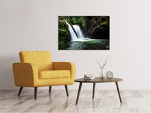 Laden Sie das Bild in den Galerie-Viewer, Leinwandbild Wasserfall im Abendlicht