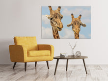 Laden Sie das Bild in den Galerie-Viewer, Leinwandbild 2 Giraffen