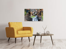 Laden Sie das Bild in den Galerie-Viewer, Leinwandbild Grizzly Kampf