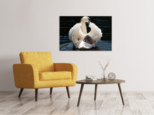 Laden Sie das Bild in den Galerie-Viewer, Leinwandbild Mama und Baby Schwan