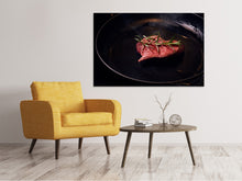 Laden Sie das Bild in den Galerie-Viewer, Leinwandbild Fleisch in der Pfanne