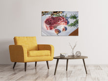 Laden Sie das Bild in den Galerie-Viewer, Leinwandbild Rohes Kalbskotelett