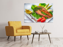 Laden Sie das Bild in den Galerie-Viewer, Leinwandbild Lachs Teller