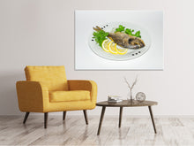 Laden Sie das Bild in den Galerie-Viewer, Leinwandbild Gegrillter Fisch