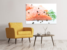 Laden Sie das Bild in den Galerie-Viewer, Leinwandbild Roher Lachs