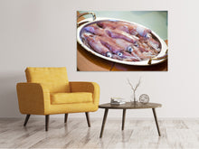 Laden Sie das Bild in den Galerie-Viewer, Leinwandbild Rohe Calamari