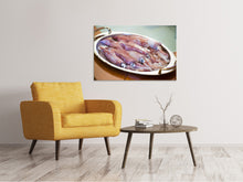 Laden Sie das Bild in den Galerie-Viewer, Leinwandbild Rohe Calamari
