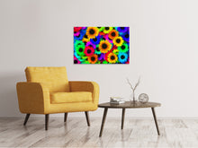 Laden Sie das Bild in den Galerie-Viewer, Leinwandbild Bunte Sonnenblumen