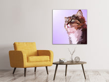 Laden Sie das Bild in den Galerie-Viewer, Leinwandbild Pop Art Katzen Portrait