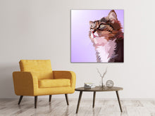 Laden Sie das Bild in den Galerie-Viewer, Leinwandbild Pop Art Katzen Portrait