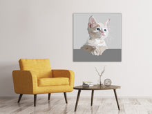 Laden Sie das Bild in den Galerie-Viewer, Leinwandbild Kunstwerk Katze