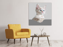 Laden Sie das Bild in den Galerie-Viewer, Leinwandbild Kunstwerk Katze