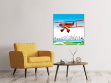 Laden Sie das Bild in den Galerie-Viewer, Leinwandbild Fliegendes Flugzeug