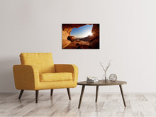Laden Sie das Bild in den Galerie-Viewer, Leinwandbild Sonnenuntergang vor der Höhle