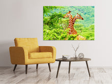 Laden Sie das Bild in den Galerie-Viewer, Leinwandbild Giraffenliebe