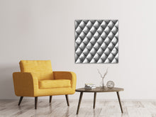 Laden Sie das Bild in den Galerie-Viewer, Leinwandbild 3D-Rauten Silbergrau