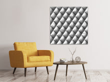 Laden Sie das Bild in den Galerie-Viewer, Leinwandbild 3D-Rauten Silbergrau
