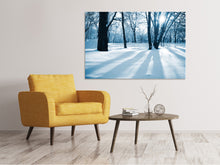 Laden Sie das Bild in den Galerie-Viewer, Leinwandbild Der Wald ohne Spuren im Schnee