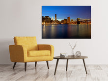 Laden Sie das Bild in den Galerie-Viewer, Leinwandbild Skyline Manhattan im Lichtermeer