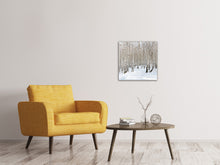 Laden Sie das Bild in den Galerie-Viewer, Leinwandbild Birkenwald-Spuren im Schnee