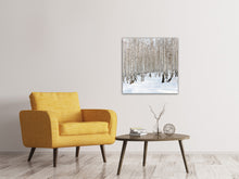 Laden Sie das Bild in den Galerie-Viewer, Leinwandbild Birkenwald-Spuren im Schnee