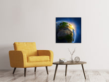 Laden Sie das Bild in den Galerie-Viewer, Leinwandbild Sonne und Erde