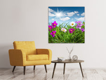 Laden Sie das Bild in den Galerie-Viewer, Leinwandbild Blumenwiese