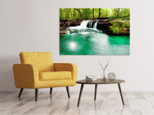 Laden Sie das Bild in den Galerie-Viewer, Leinwandbild Der Fluss am Wasserfall
