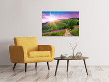 Laden Sie das Bild in den Galerie-Viewer, Leinwandbild Eine Sommerlandschaft bei Sonnenaufgang