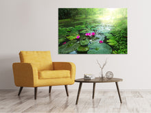 Laden Sie das Bild in den Galerie-Viewer, Leinwandbild Gartenteich