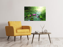 Laden Sie das Bild in den Galerie-Viewer, Leinwandbild Gartenteich