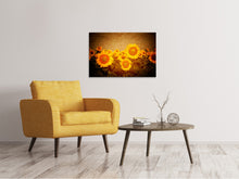 Laden Sie das Bild in den Galerie-Viewer, Leinwandbild Retro-Sonnenblumen